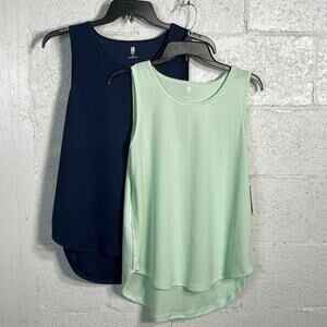 ID Ideology Women's Birdseye Mesh Tank Top set of 2 Blue, Green XXL